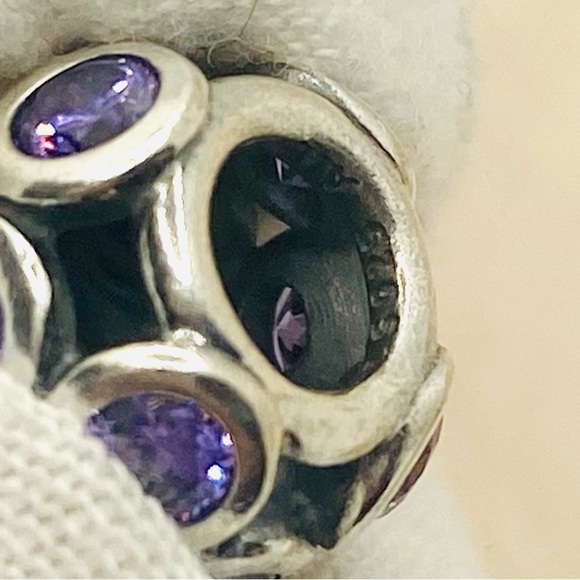 EUC Pandora 791153ACZ Sterling Silver Whimsical Lights Charm w/ Purple Zirconia - Picture 10 of 11
